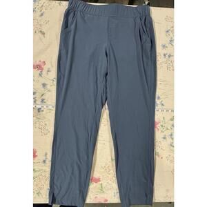 Eddie Bauer Pants Traveler Ankle Womens Size XL Blue Performance Lightweight